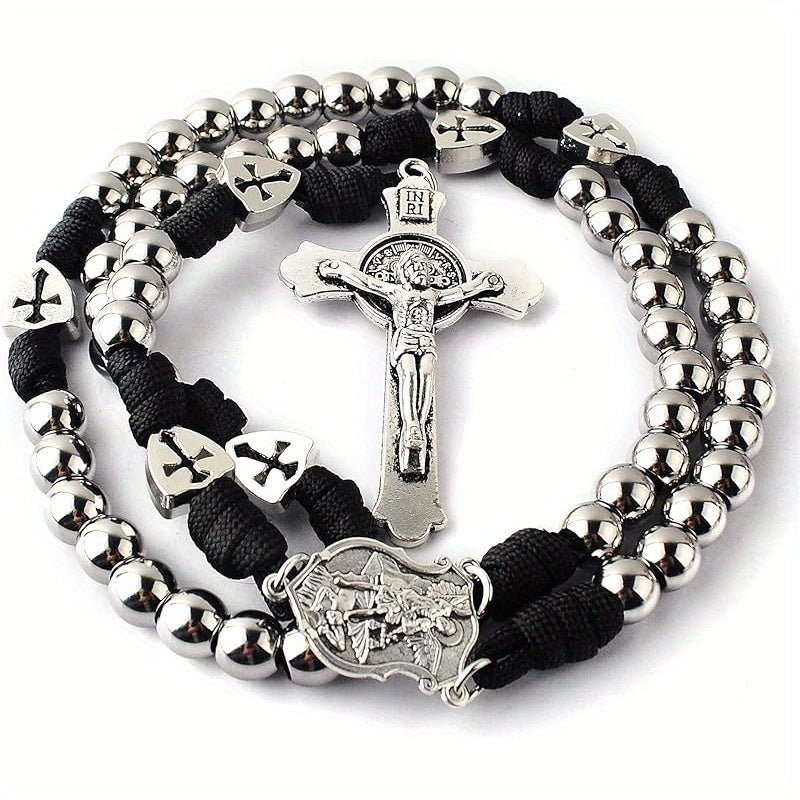 Terço Templário – Aço e Cordão Carmim - Catholité
