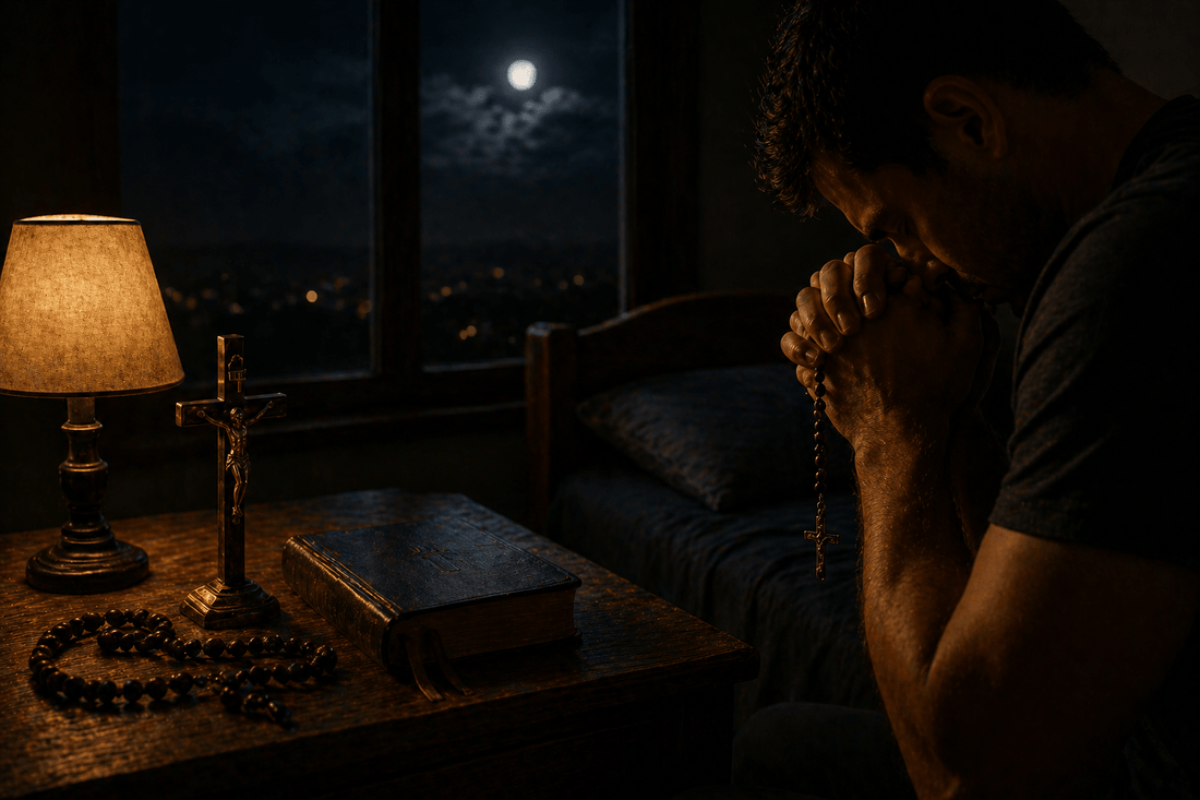 Oração da noite do homem de fé (exame, arrependimento e proteção) - Catholité