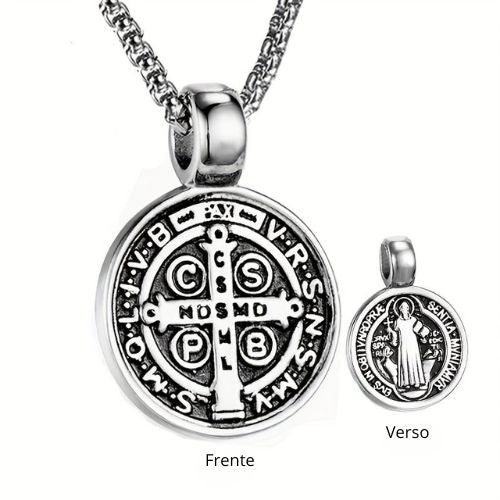 Colar Invictus – Titânio e São Bento - Catholité