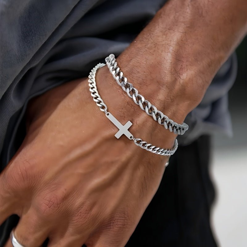 Pulseira Áurea – Elo Duplo e Cruz - Catholité