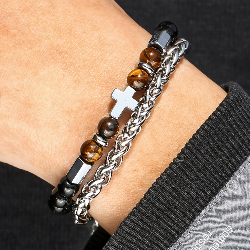 Pulseira Comandante – Ágata e Olho de Tigre - Catholité