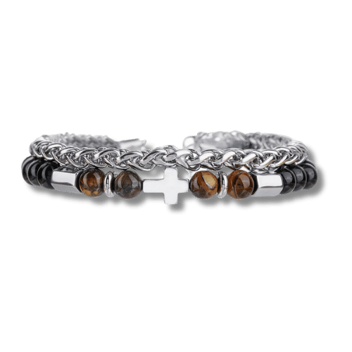 Pulseira Comandante – Ágata e Olho de Tigre - Catholité