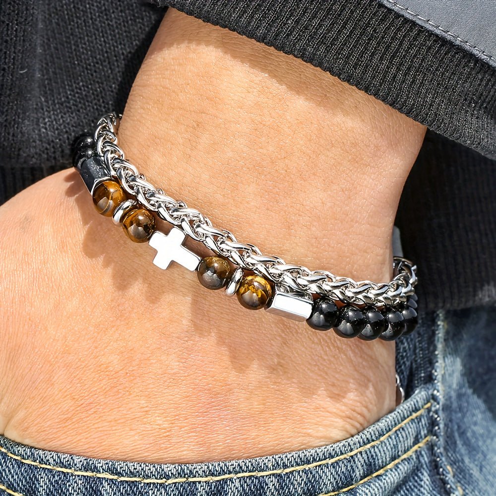 Pulseira Comandante – Ágata e Olho de Tigre - Catholité