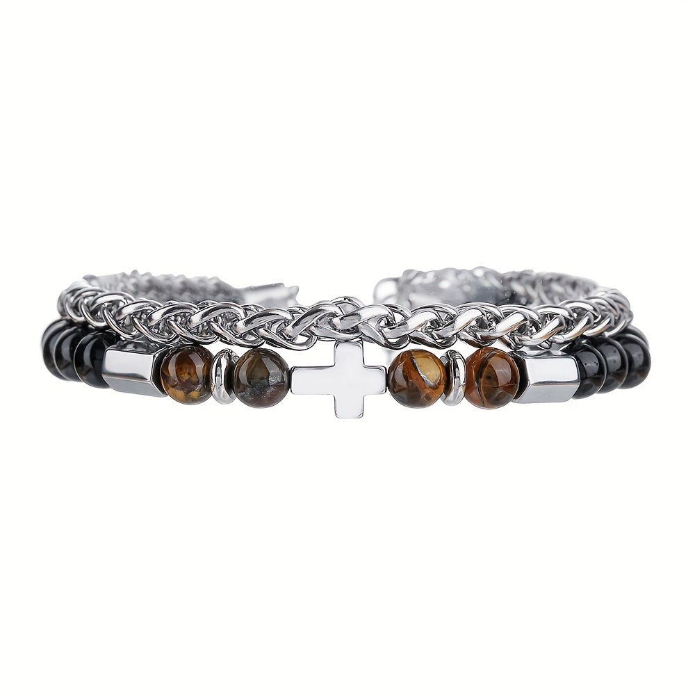 Pulseira Comandante – Ágata e Olho de Tigre - Catholité