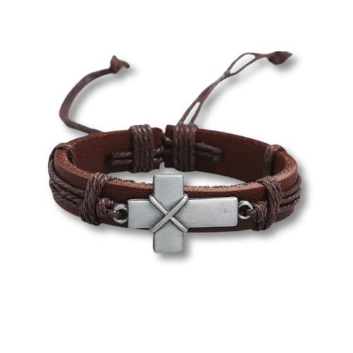 Pulseira Legado – Couro com Cruz | Militae - Catholité
