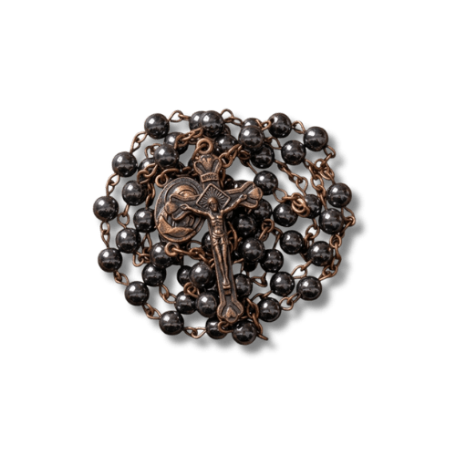 Terço Basílica – Hematita e Solo de Jerusalém - Catholité