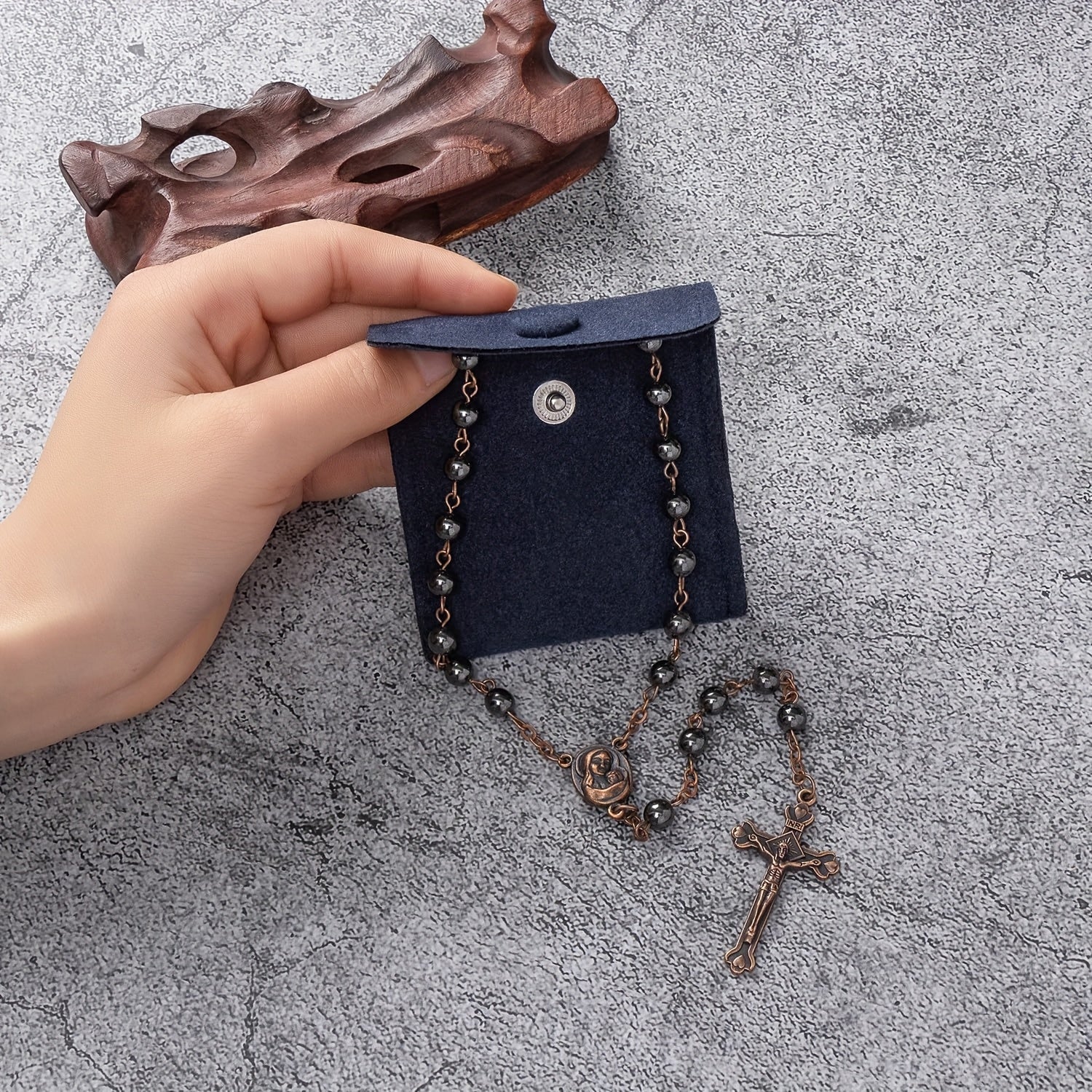 Terço Basílica – Hematita e Solo de Jerusalém - Catholité