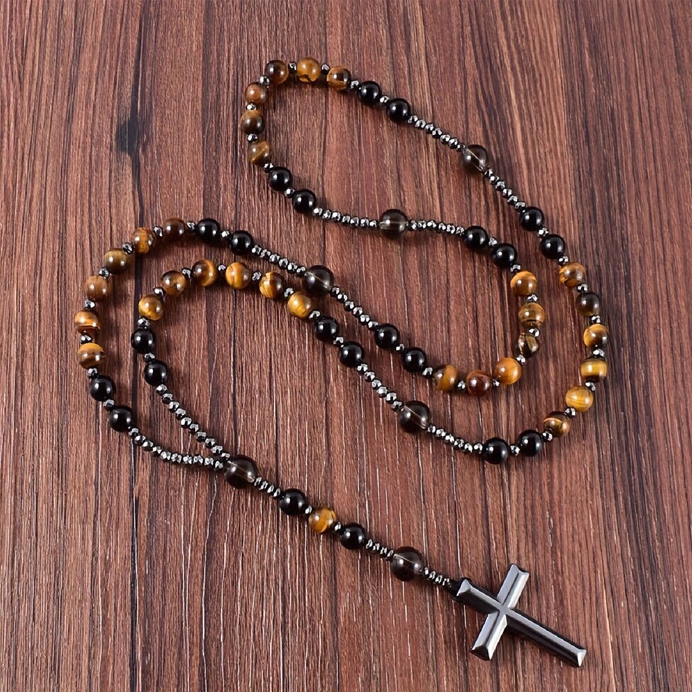 Terço de Combate – Olho de Tigre e Hematita - Catholité