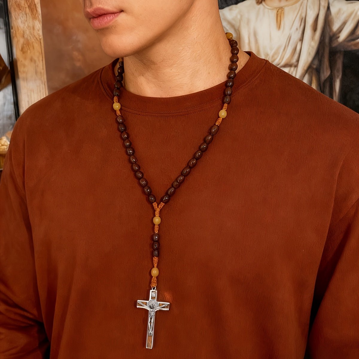 Terço de Sândalo Real – Proteção de São Bento - Catholité