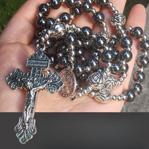 Terço Imbatível – Hematita e Aço Inoxidável - Catholité