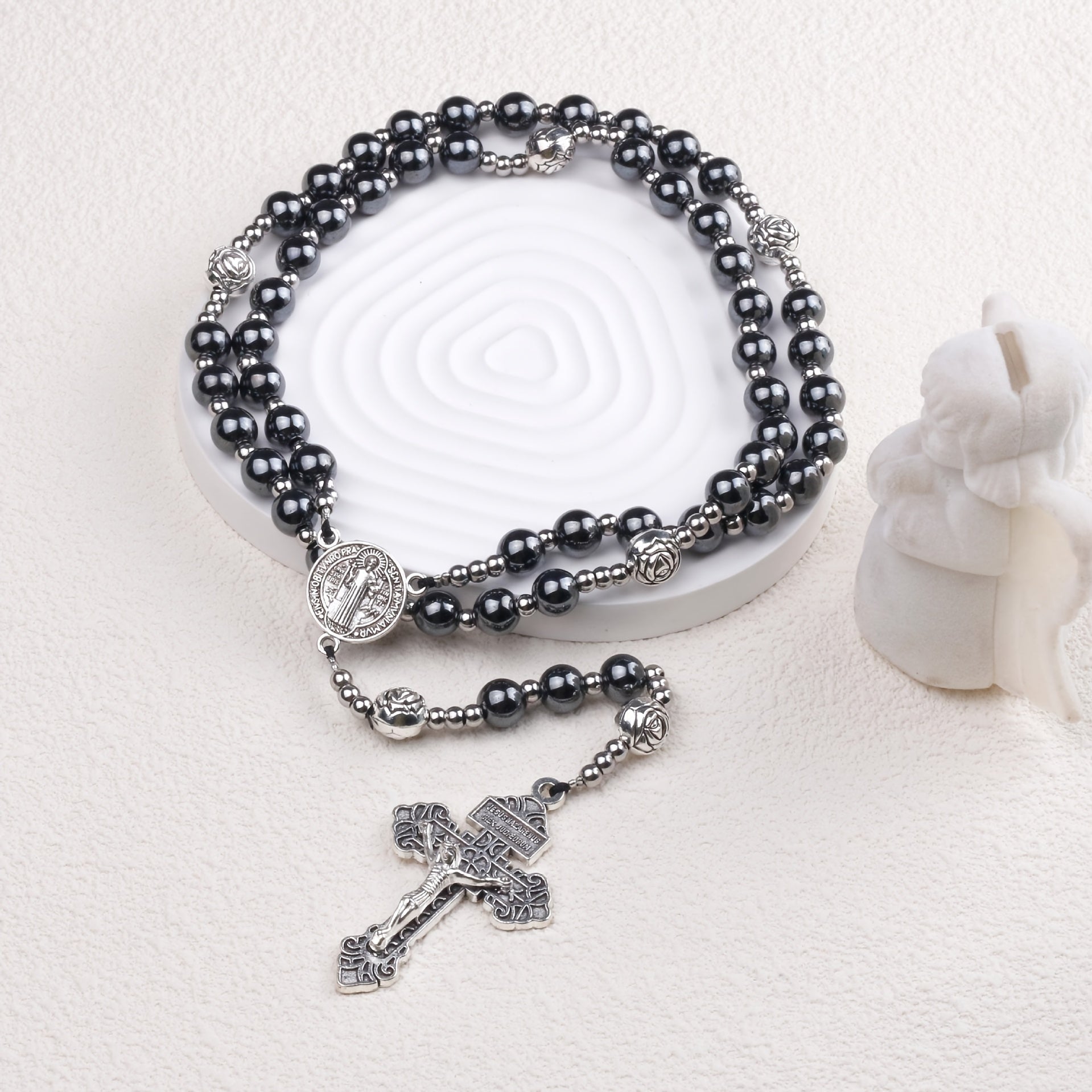 Terço Imbatível – Hematita e Aço Inoxidável - Catholité