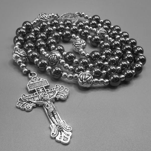 Terço Imbatível – Hematita e Aço Inoxidável - Catholité