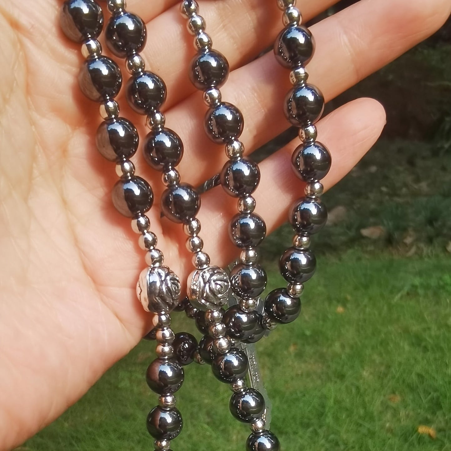 Terço Imbatível – Hematita e Aço Inoxidável - Catholité